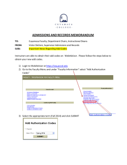Instructions on How to Obtain your Add Codes