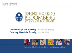 2013 Spring Valley Health Study Presentation (07-24-2013)