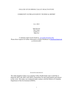 Community Outreach Survey Technical Report