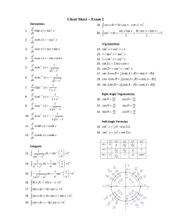 Cheat Sheet - Exam 2