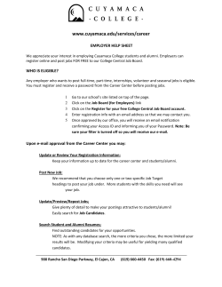 Tip sheet for employers registering on the College Central Job Board