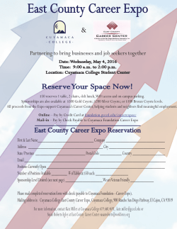 Download Form here to pay by check to Cuyamaca Foundation - Career Expo