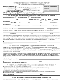 High School College Credit Enrollment