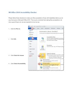 Microsoft Office 2010 Accessibility Checker