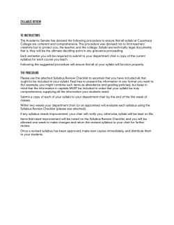 Cuyamaca Syllabus Review and Guide