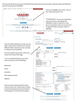 Advanced Search Tool in USAJobs