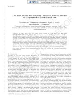 An, MW, Frangakis, CE, Musick, BS, and Yiannoutsos, CT. (2008). The need for double sampling designs in survival studies: an application to monitor PEPFAR. Biometrics (to appear).