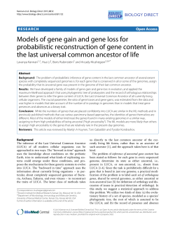 "Models of Gene Gain and Gene Loss for Probabilistic Reconstruction of Gene Content in the Last Universal Common Ancestor of Life",