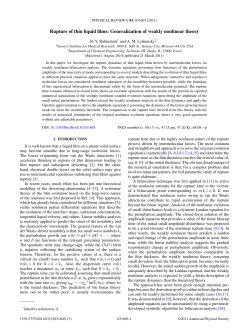 "The Rupture of Thin Liquid Films: Generalization of Weakly Nonlinear Theory",