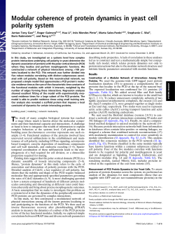 "Modular Coherence of Protein Dynamics in Yeast Cell Polarity System",