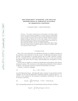 "Self-similarity Symmetry and Fractal Distributions in Iterative Dynamics of Dissipative Mappings",