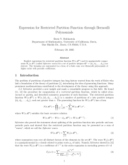 "An Explicit Formula for Restricted Partition Function through Bernoulli Polynomials"
