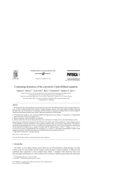 Coarsening Dynamics of the Convective Cahn-Hilliard Equation",