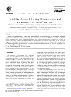 "Instability of Subcooled Boiling Film on a Vertical Wall"