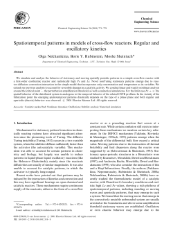 "Spatiotemporal Patterns in Models of Cross-Flow Reactors. Regular and Oscillatory Kinetics''