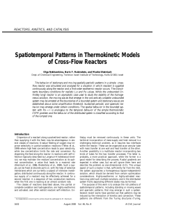 "Spatiotemporal Patterns in Thermokinetic Model of Cross-Flow Reactors''