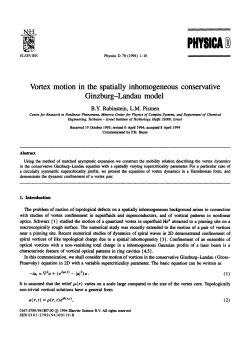 "Vortex Motion in the Spatially Inhomogeneous Conservative Ginzburg-Landau Model''