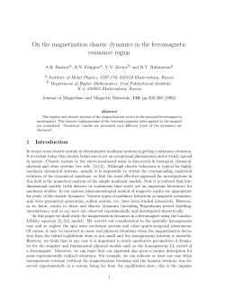 "On the Magnetization Chaotic Dynamics in the Ferromagnetic Resonance Region''