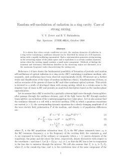 "Random Self-modulation of Radiation in a Ring Cavity. Case of Strong Mixing''