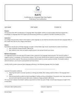 Language Challenge for IGETC Area 6