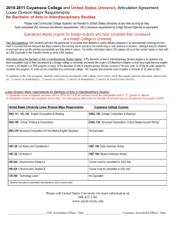 Bachelor of Arts in Interdisciplinary Studies