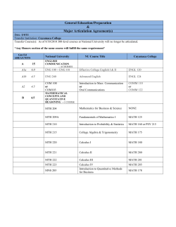 GE Preparation and Major Articulation Agreement