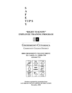 Safety Tips and Right to Know Booklet