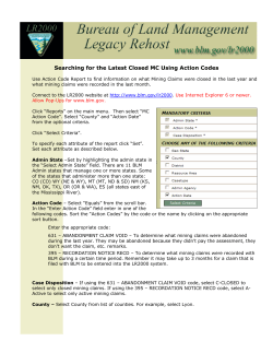 Instructions to find recently closed or located mining claims