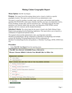 Instructions to find all active or closed mining claims in a township