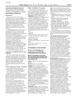 Notice of Availability of the Final Environmental Impact Statement