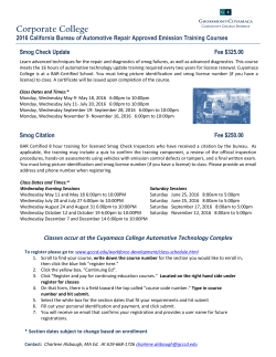 Grossmont - Cuyamaca College Smog Update and Citation training flyer