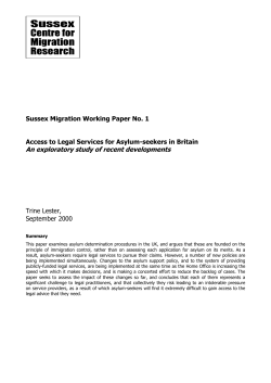 Access to Legal Services for Asylum-seekers in Britain: An exploratory study of recent developments [PDF 369.25KB]