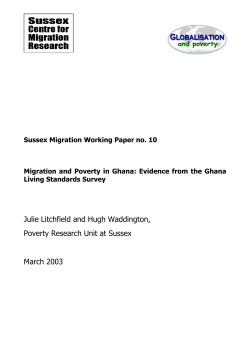 Migration and poverty reduction: evidence from the Ghana Living Standards Survey [PDF 3.40MB]