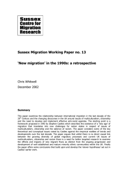 'New Migration' in the 1990s: a retrospective [PDF 394.71KB]