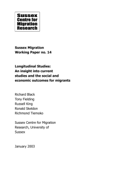 Longitudinal Studies: An insight into current studies and the social and economic outcomes for migrants [PDF 587.57KB]