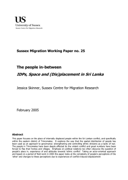 The people in-between. IDPs, Space and (Dis)placement in Sri Lanka [PDF 956.36KB]