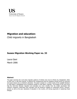 Migration and education: Child migrants in Bangladesh [PDF 123.38KB]