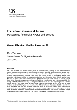 Migrants on the edge of Europe - Perspectives from Malta, Cyprus and Slovenia [PDF 100.78KB]