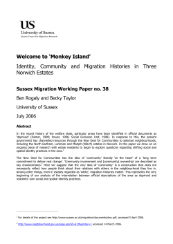 Welcome to 'Monkey Island'. Identity, Community and Migration Histories in Three Norwich Estates [PDF 137.22KB]