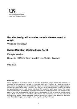 Rural out-migration and economic development at origin. What do we know? [PDF 162.80KB]