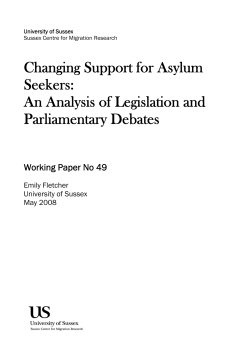 Changing Support for Asylum Seekers: An Analysis of Legislation and Parliamentary Debates [PDF 216.32KB]