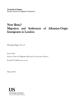 New Brits? Migration and Settlement of Albanian-Origin Immigrants in London [PDF 315.89KB]