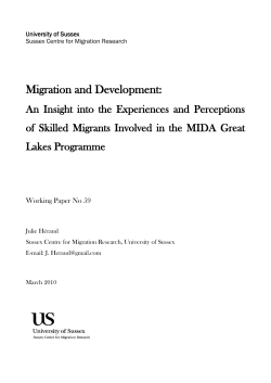 Migration and Development: An Insight into the Experiences and Perceptions of Skilled Migrants Involved in the MIDA Great Lakes Programme [PDF 505.32KB]
