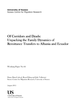 Of Corridors and Dyads: Unpacking the Family Dynamics of Remittance Transfers to Albania and Ecuador [PDF 356.08KB]