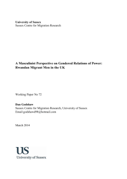 A Masculinist Perspective on Gendered Relations of Power: Rwandan Migrant Men in the UK [PDF 414.16KB]