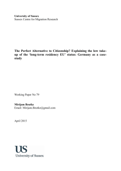 The Perfect Alternative to Citizenship? Explaining the low take-up of the long-term residency EU status: Germany as a case-study [PDF 685.88KB]