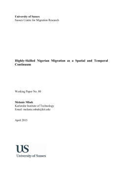 Highly-Skilled Nigerian Migration as a Spatial and Temporal Continuum [PDF 546.23KB]