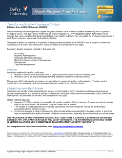 DeVry University Transfer Guide