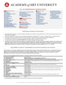 academy of art fall 2015 ugrd transfer guide