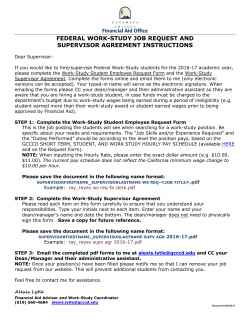 Supervisor Agreement Instruction